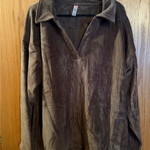 Mono B Brown Corduroy Pullover